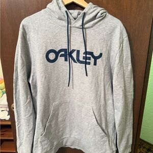 Oakley Light Gray Hoodie with Navy Logo